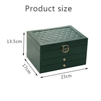 Multilayer Leather Jewellery Box | Organised and Stylish Storage-GREEN-State of Style
