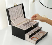 Multilayer Leather Jewellery Box | Organised and Stylish Storage-GREEN-State of Style