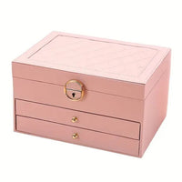 Multilayer Leather Jewellery Box | Organised and Stylish Storage-PINK-State of Style