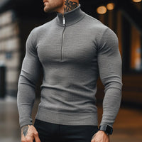 Muscle Fit Half Zip Sweater | Stylish & Comfortable-Black-Small (Sold out!)-State of Style