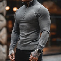 Muscle Fit Half Zip Sweater | Stylish & Comfortable-Black-Small (Sold out!)-State of Style