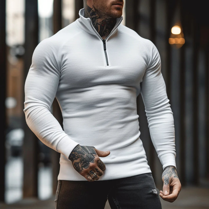 Muscle Fit Half Zip Sweater | Stylish & Comfortable-Black-Small (Sold out!)-State of Style