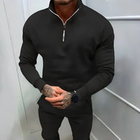Muscle Fit Half Zip Sweater | Stylish & Comfortable-Black-Small (Sold out!)-State of Style