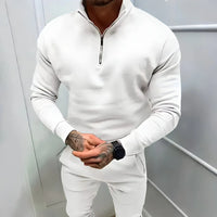 Muscle Fit Half Zip Sweater | Stylish & Comfortable-White-Small (Sold out!)-State of Style