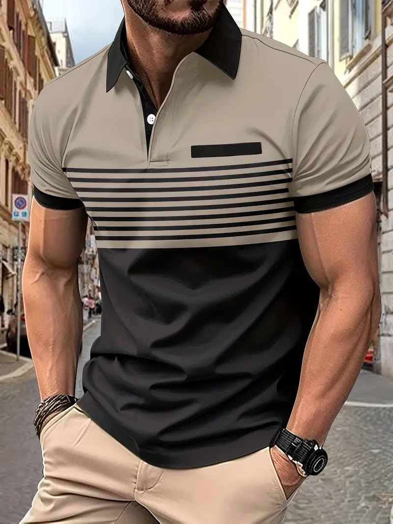 Muscle Fit Polo | Premium Comfort-Khaki-S-State of Style