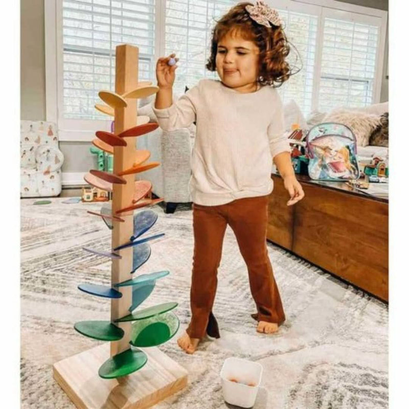 Musical wooden sound tree – educational game with marble sounds