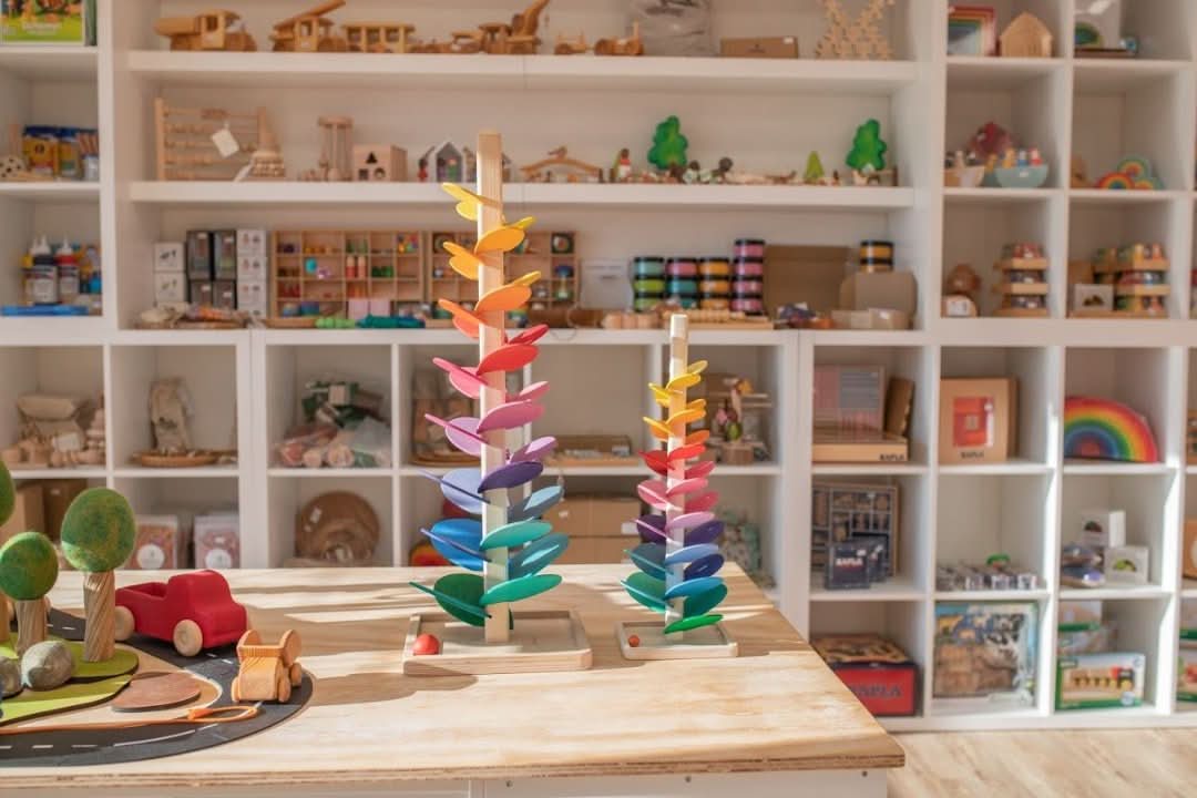 Musical wooden sound tree – educational game with marble sounds