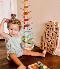Musical wooden sound tree – educational game with marble sounds