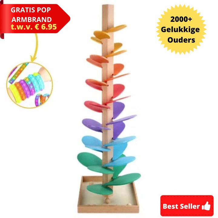 Musical wooden sound tree – educational game with marble sounds