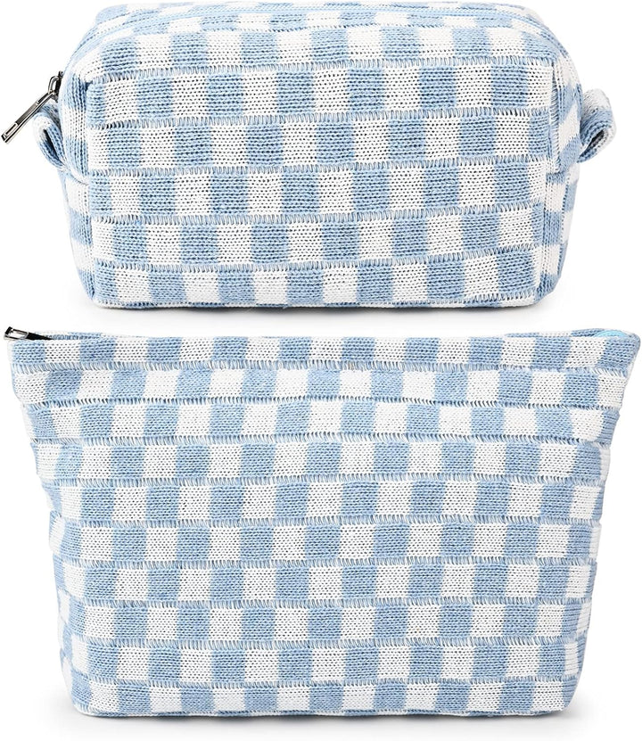 Must-Have Checked Make-up Bag Set-Red-State of Style