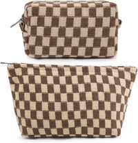 Must-Have Checked Make-up Bag Set-Red-State of Style