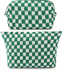 Must-Have Checked Make-up Bag Set-Red-State of Style