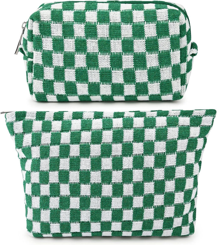 Must-Have Checked Make-up Bag Set-Red-State of Style