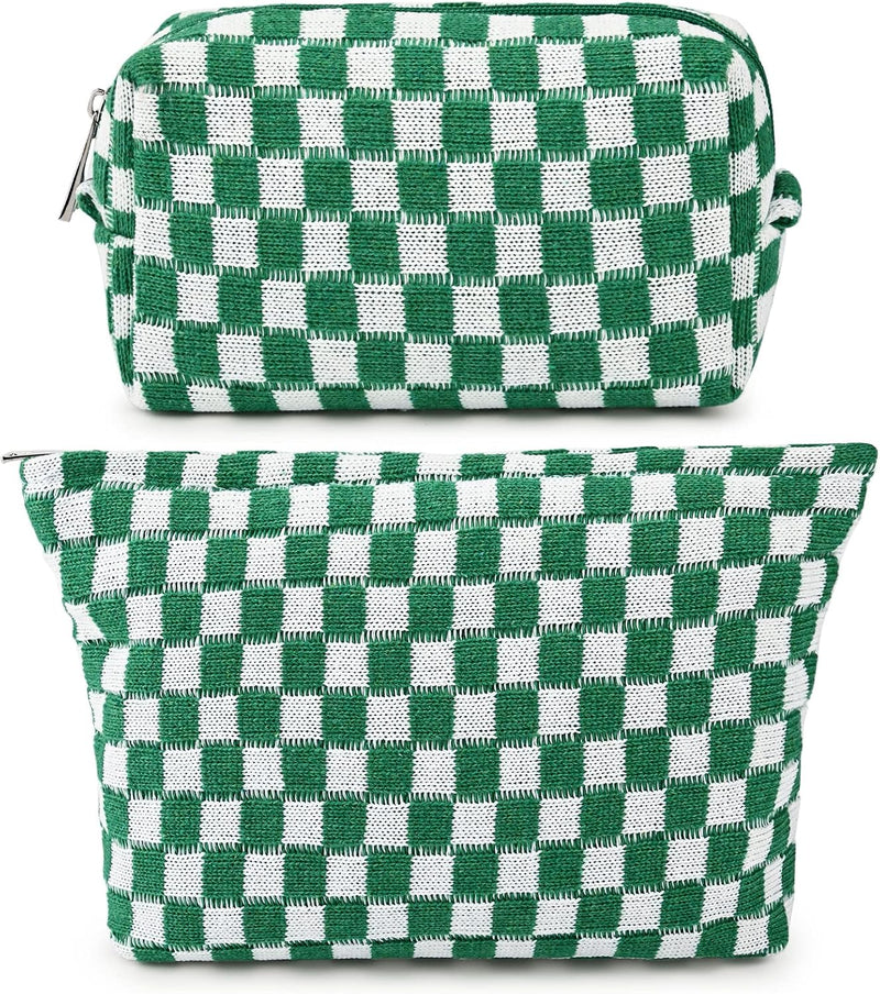 Must-Have Checked Make-up Bag Set-Red-State of Style