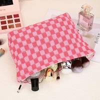 Must-Have Checked Make-up Bag Set-Red-State of Style