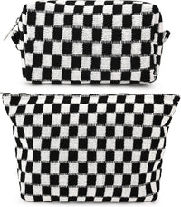 Must-Have Checked Make-up Bag Set-Red-State of Style