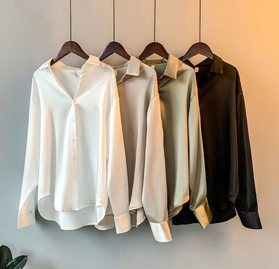 MyrasBlouse | Elegant Women's Silk Shirt-Beige-S-State of Style