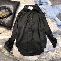 MyrasBlouse | Elegant Women's Silk Shirt-Black-S-State of Style