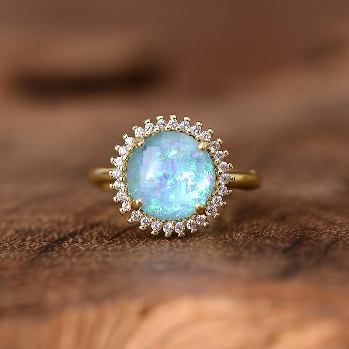 Mystical Glow Cocktail Ring – Elowen-Blue-State of Style