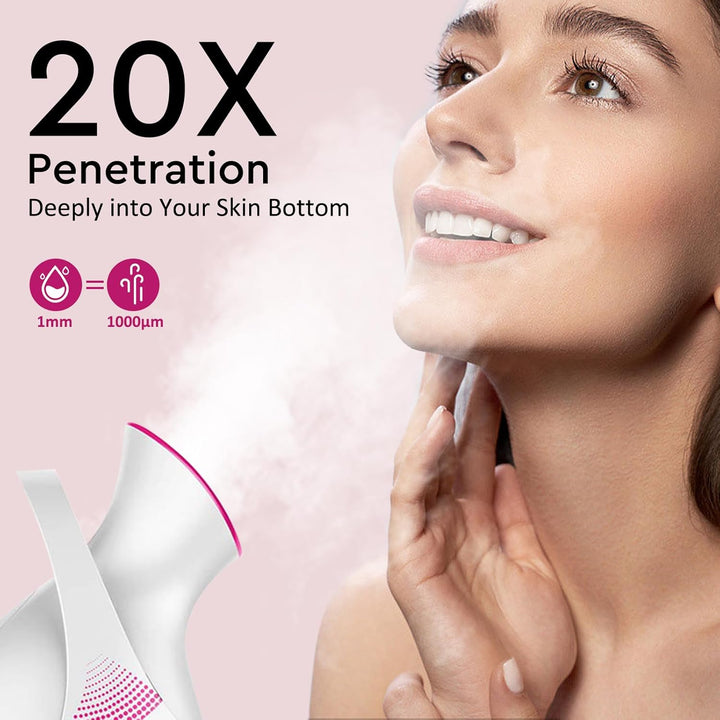 Nano Ionische Gezichtsstomer – Diepe Reiniging & Hydrateer Je Huid!-Roze-State of Style