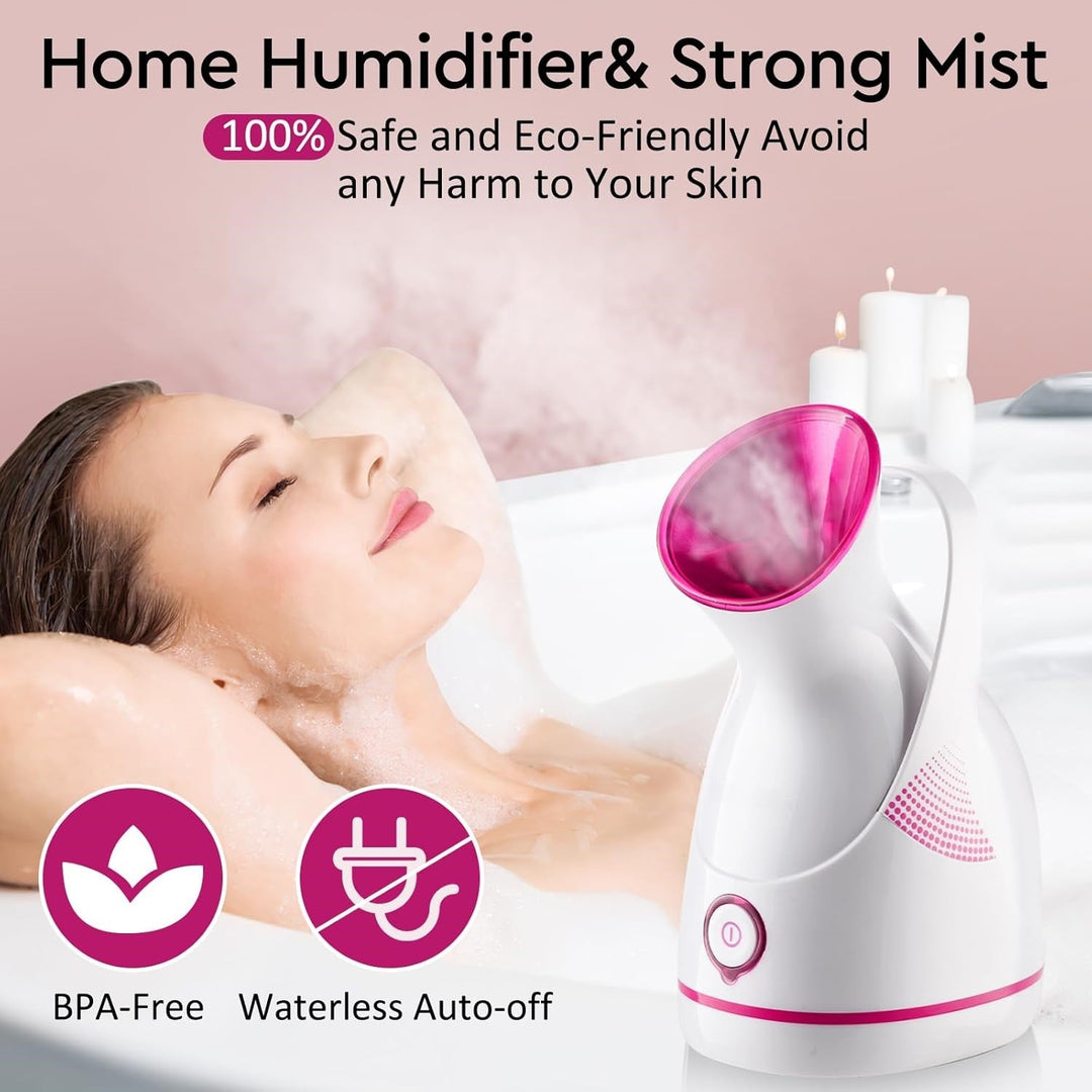 Nano Ionische Gezichtsstomer – Diepe Reiniging & Hydrateer Je Huid!-Roze-State of Style