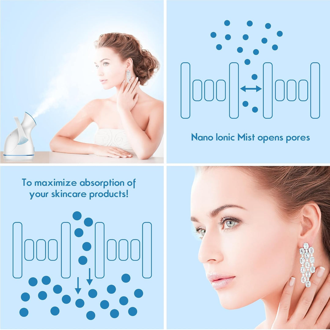 Nano Ionische Gezichtsstomer – Diepe Reiniging & Hydrateer Je Huid!-Roze-State of Style