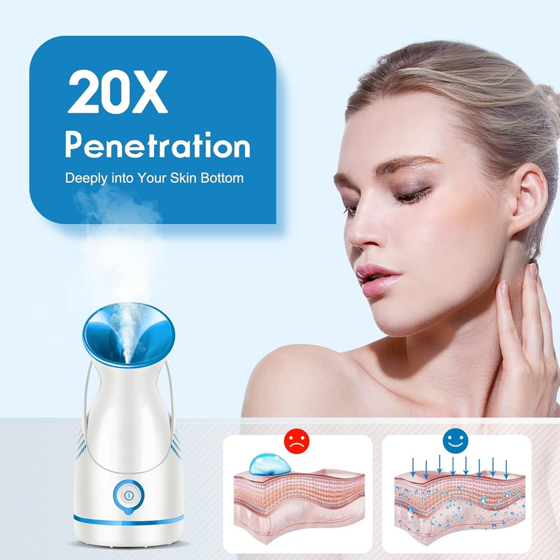 Nano Ionische Gezichtsstomer – Diepe Reiniging & Hydrateer Je Huid!-Roze-State of Style