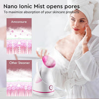 Nano Ionische Gezichtsstomer – Diepe Reiniging & Hydrateer Je Huid!-Roze-State of Style