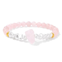Natural Crystal Bead Bracelet - Eline-Rose Quartz-State of Style