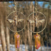 Natural Crystal Moon Stars Earrings - Elara-Amber-State of Style