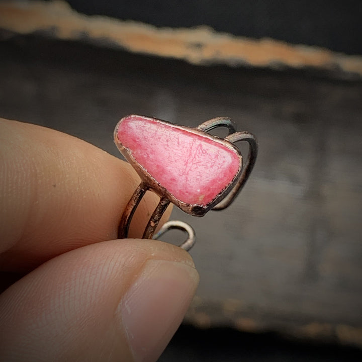 Natural Raw Birthstone Ring - Selina-July: Rhodonite-State of Style