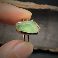 Natural Raw Birthstone Ring - Selina-May: Green Fluorite-State of Style