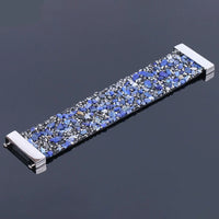 Natural Stone Crystal Leather Bracelet-BLUE LAPIS-State of Style