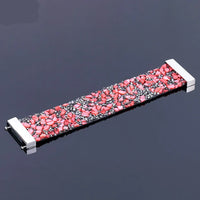 Natural Stone Crystal Leather Bracelet-RED BOWL-State of Style
