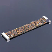 Natural Stone Crystal Leather Bracelet-TIGER EYE-State of Style
