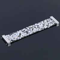 Natural Stone Crystal Leather Bracelet-WHITE BOWL-State of Style