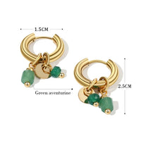 Natural Stone Gold Hoops | Elegant Women's Jewellery-State of Style