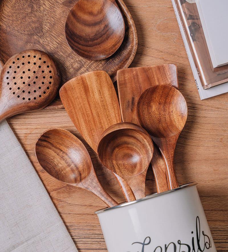 Natural Wooden Kitchen Set - RustiCook-Set of 4 pieces-State of Style