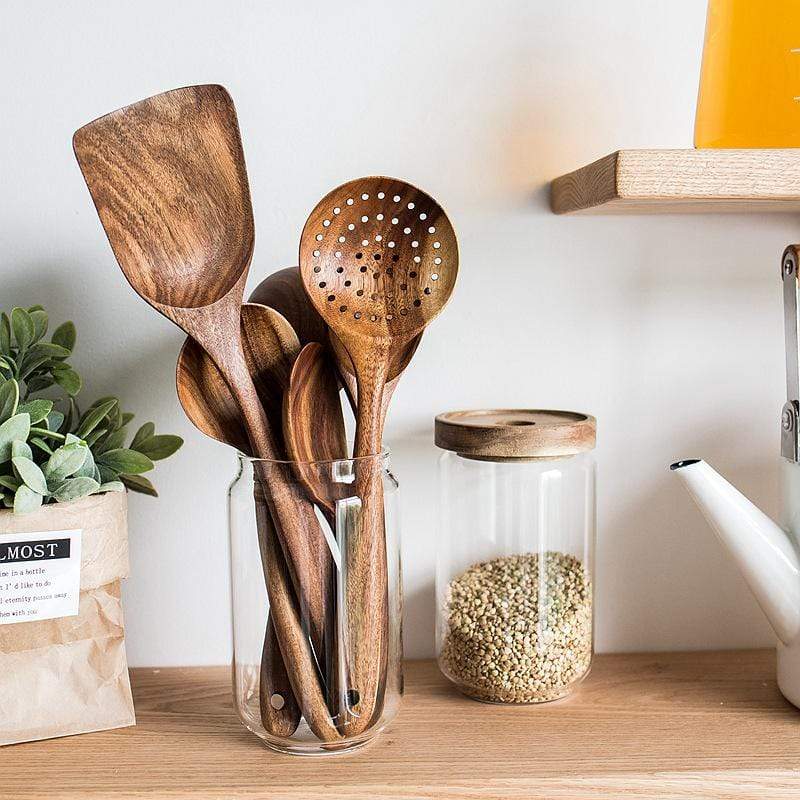 Natural Wooden Kitchen Set - RustiCook-Set of 4 pieces-State of Style