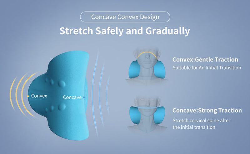 NECK AND SHOULDER STRETCHER - CERVICAL TRACTION MASSAGE CUSHION FOR SPINAL ALIGNMENT-Blue-State of Style
