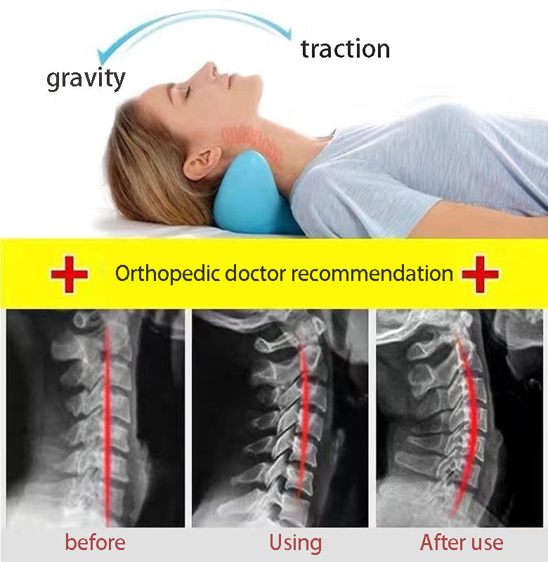 NECK AND SHOULDER STRETCHER - CERVICAL TRACTION MASSAGE CUSHION FOR SPINAL ALIGNMENT-Blue-State of Style