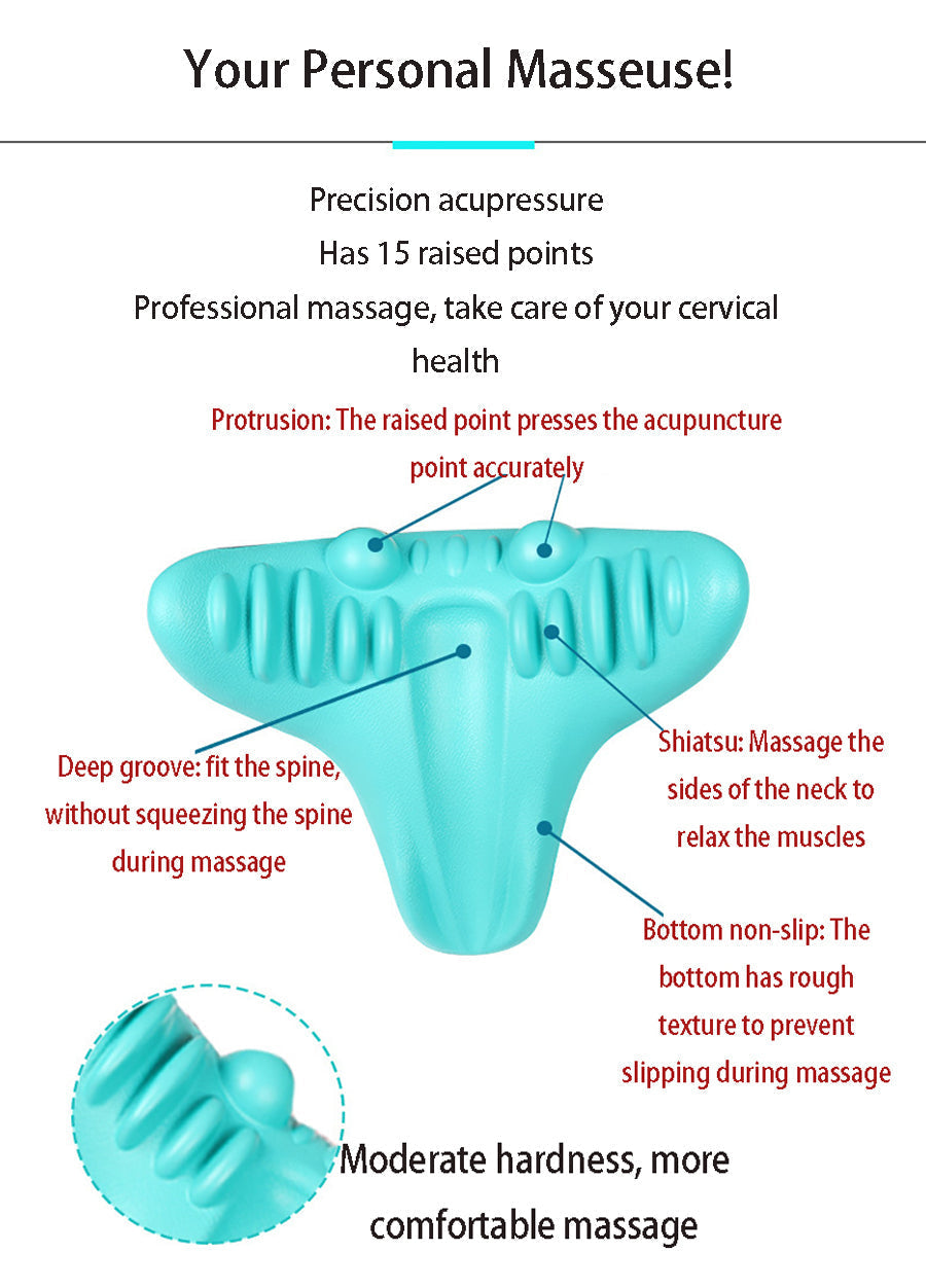 NECK AND SHOULDER STRETCHER - CERVICAL TRACTION MASSAGE CUSHION FOR SPINAL ALIGNMENT-Blue-State of Style