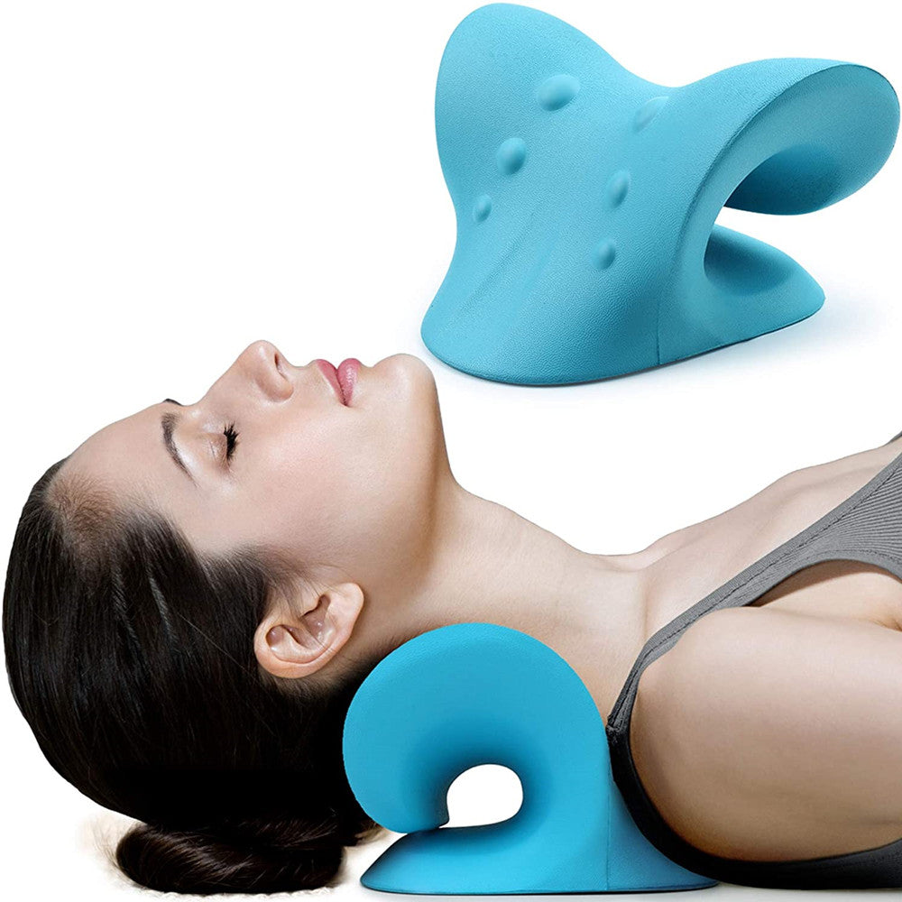 NECK AND SHOULDER STRETCHER - CERVICAL TRACTION MASSAGE CUSHION FOR SPINAL ALIGNMENT-Blue-State of Style