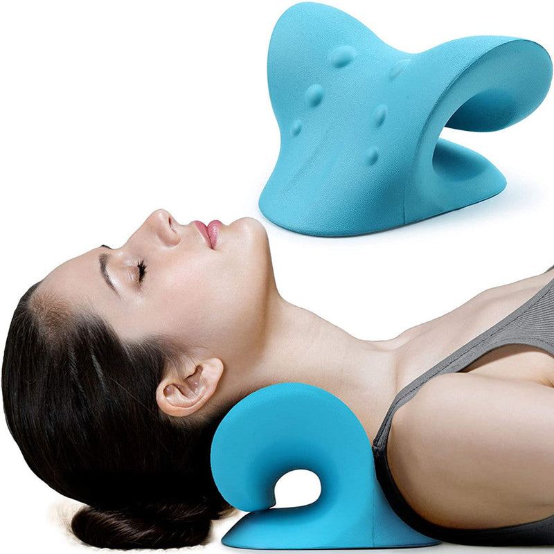 NECK AND SHOULDER STRETCHER - CERVICAL TRACTION MASSAGE CUSHION FOR SPINAL ALIGNMENT-Blue-State of Style