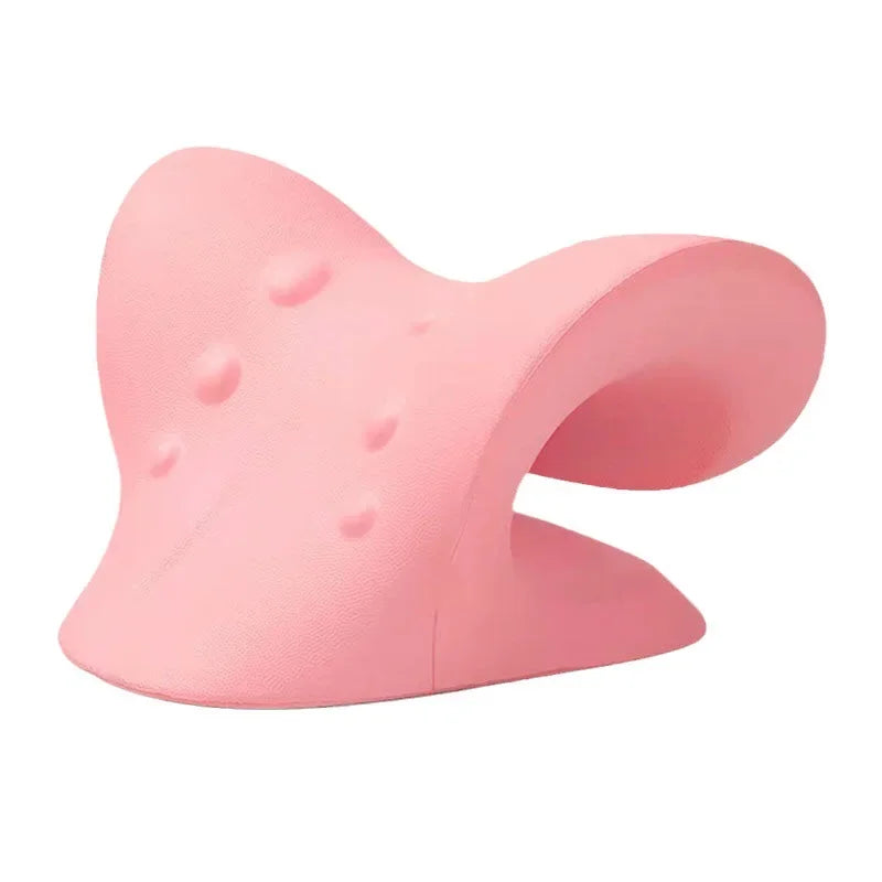 NECK AND SHOULDER STRETCHER - CERVICAL TRACTION MASSAGE CUSHION FOR SPINAL ALIGNMENT-Pink-State of Style