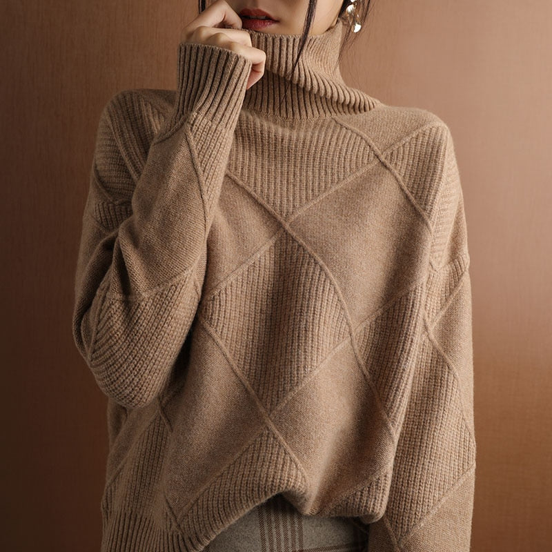 Neeltje's Sweater – Classic Turtleneck Sweater for Women-Auburn-S-State of Style