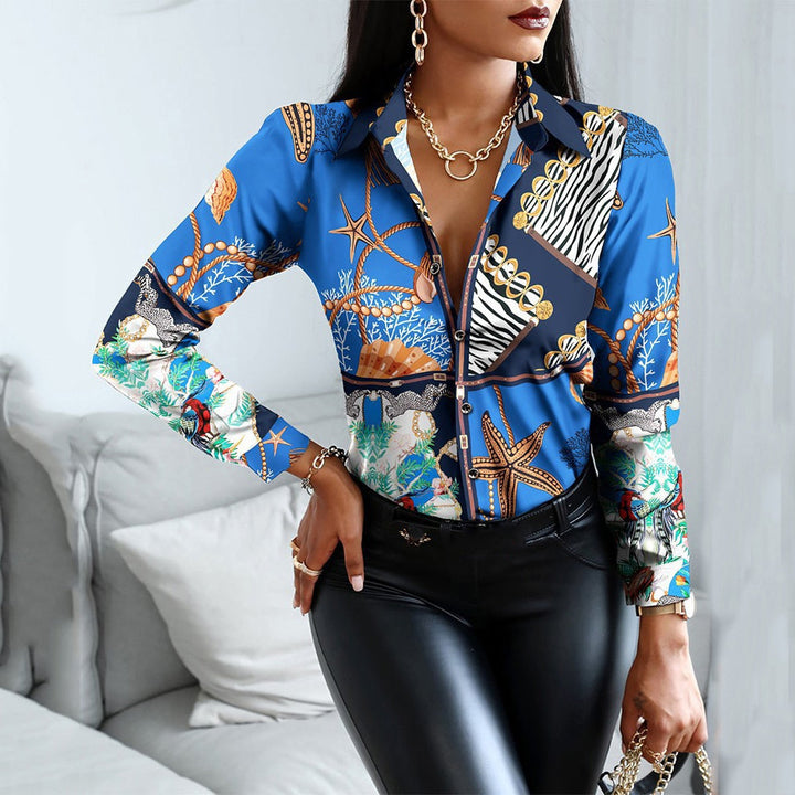 NellekeBlouse – Elegant & Stylish Women's Blouse-Blue-S-State of Style