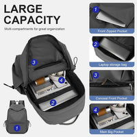 Lightweight Water-Resistant Laptop & Travel Backpack with Organised Compartments