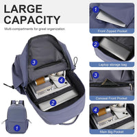 Lightweight Water-Resistant Laptop & Travel Backpack with Organised Compartments