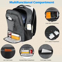 Waterproof Laptop & Lunch Backpack with USB Port – Multi-Compartment Travel Bag